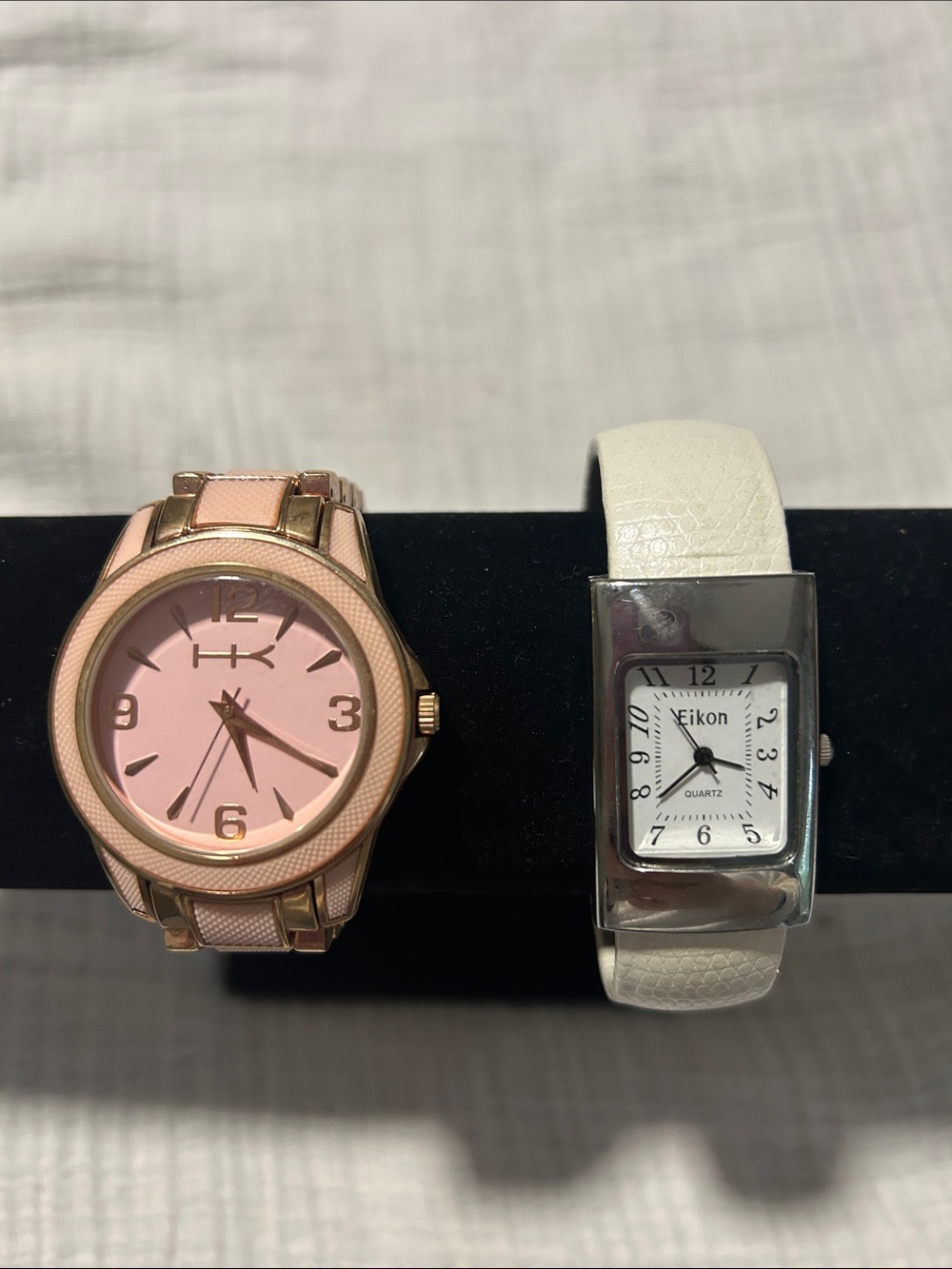 Heidi Klum Pink Rose Gold Women's Watch & White Eikon Quartz Watch. Set of 2